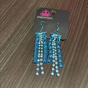 Paparazzi Teal and Silver Cascade Earrings